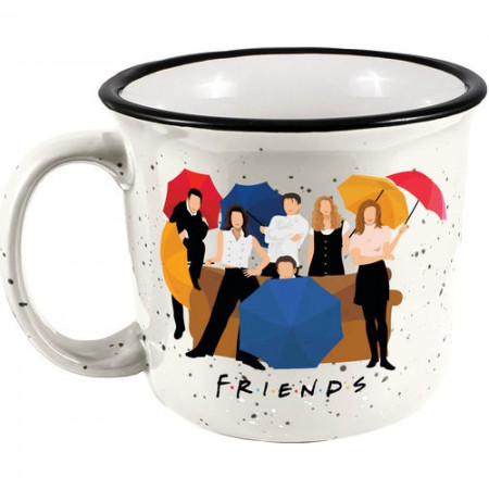 Friends Characters With Umbrellas 14oz Ceramic Camper Mug
