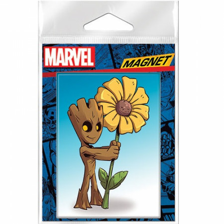 Marvel Guardians Of The Galaxy Groot Holding Sunflower Magnet