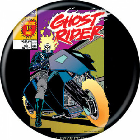 Ghost Rider Motorcycle Comic Cover Button