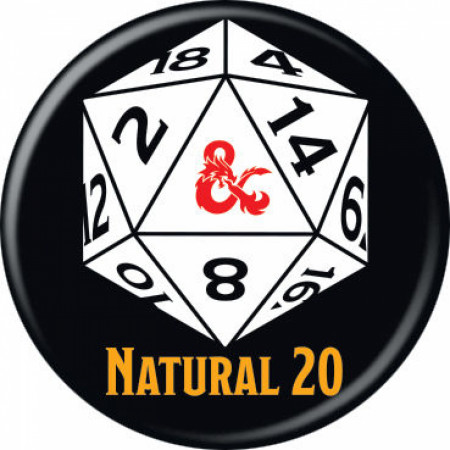 Dungeons & Dragons Natural 20 Button