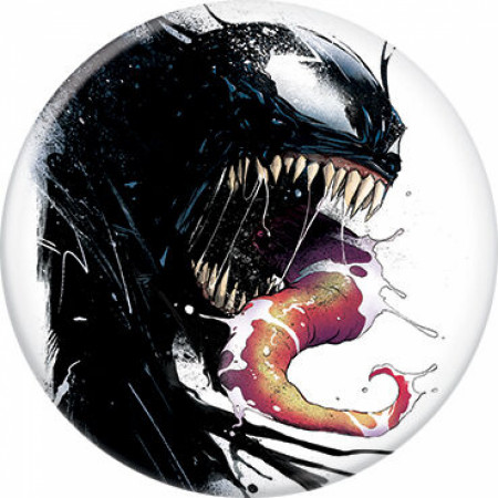 Marvel Comics Venom Character Portrait Symbiote Ink Blot Button
