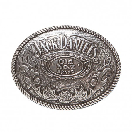 Jack Daniels No. 7 Silver Oval Belt Buckle