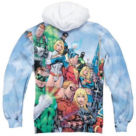 Justice League All Over Front and Back Print Hoodie
