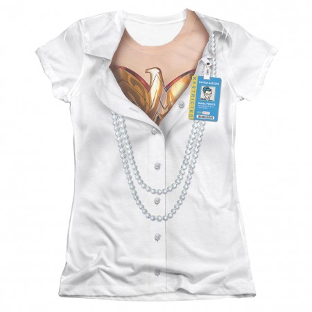 Wonder Woman Hidden Costume Sublimation Juniors T-Shirt