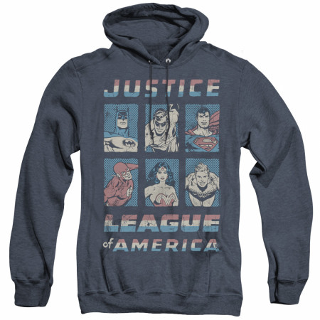 Justice League Boxes Men's Blue Hoodie