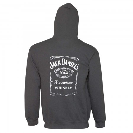 Jack Daniels Charcoal Bottle Label Hoodie