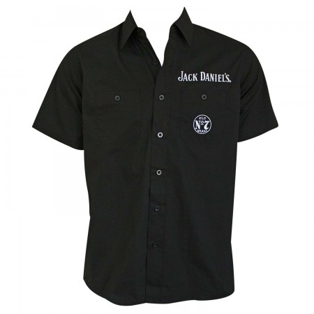 Jack Daniel's Short Sleeve Button Up Black Shirt