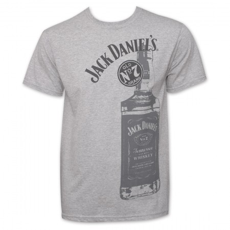 Jack Daniel's Old No. 7 Bottle Men's Ash Grey T-Shirt