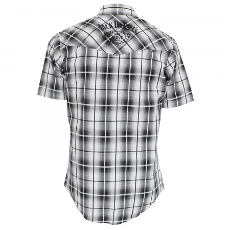 Jack Daniels Short Sleeve Button Down Plaid Shirt