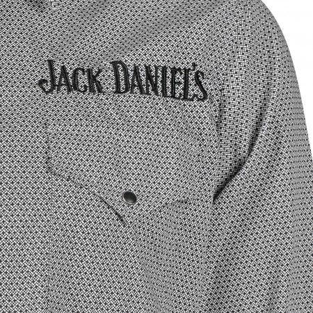 Jack Daniels Geo Print Long Sleeve Gray Button Up Shirt