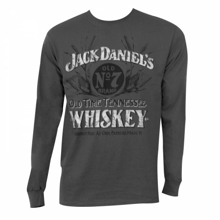Jack Daniels Men's Grey Long Sleeve Whiskey Shirt