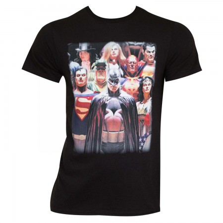 Justice League Men's Black Slim Fit T-Shirt