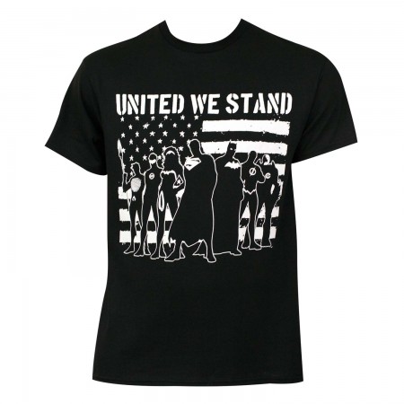 Justice League Men's Black United We Stand T-Shirt