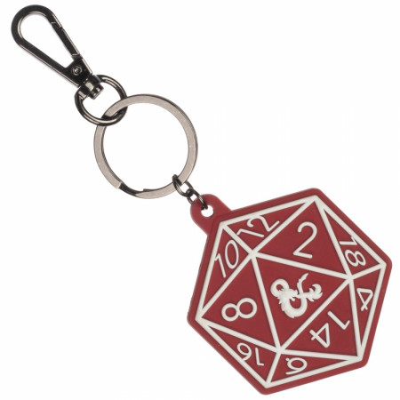 Dungeons and Dragons Red Dice Keychain