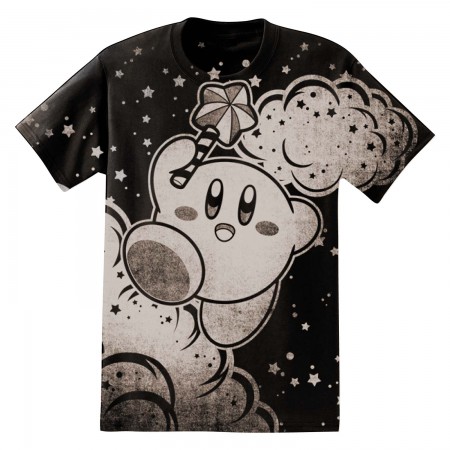 Nintendo Kirby Clouds Men's Black T-Shirt