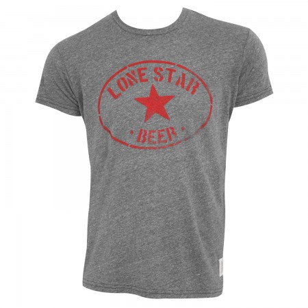 Lone Star Men's Gray Retro Brand Round Logo T-Shirt