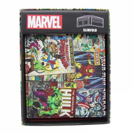 Marvel Comic Cover Collage Slimfold Wallet