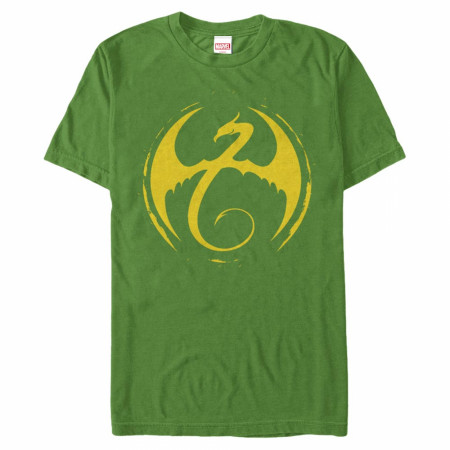 Iron Fist Yellow Dragon on Green T-Shirt