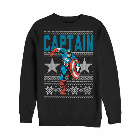 Captain America Ugly Christmas Sweater Design Sweatshirt