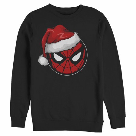Marvel Spider-Man Spidey Santa Hat Black Sweatshirt