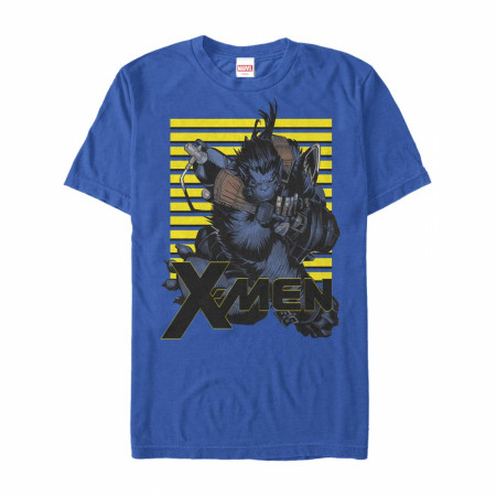 X-Men Beast Attacks Blue T-Shirt