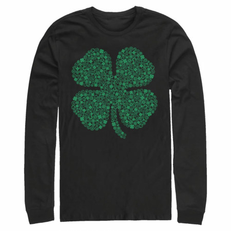 Marvel Logos Shamrock Black Long Sleeve Shirt