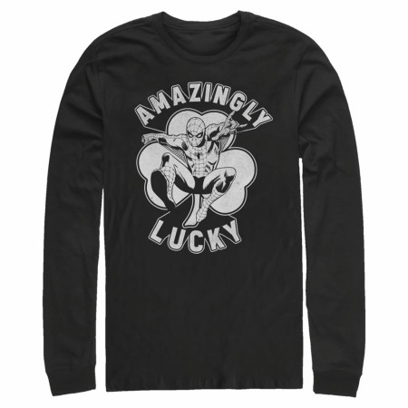 Spider-Man Amazingly Lucky Black Long Sleeve Shirt