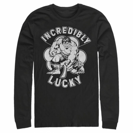 Incredibly Lucky Hulk Black Long Sleeve Shirt