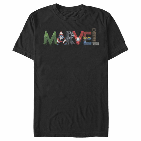 Marvel Avengers Text Art T-Shirt