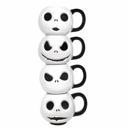 Nightmare Before Christmas Jack Expressions Ceramic Mug Set of Four