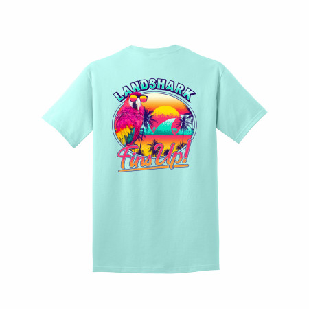 Margaritaville Landshark Parrot Fins Up! Front Back T-Shirt