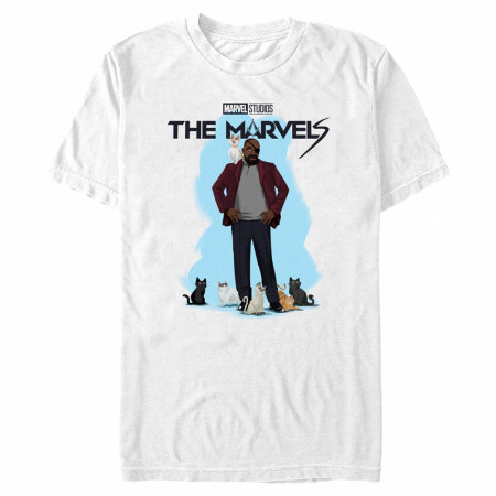 The Marvels Nick Fury Cat Attack T-Shirt