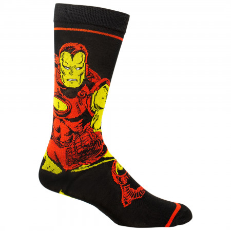 Iron Man and Avengers Hero Symbols 2-Pair Pack Casual Crew Socks