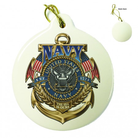 US Navy The Sea Is Ours Porcelain Ornament