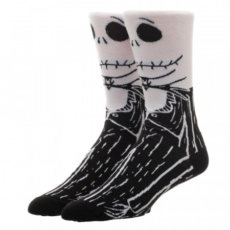 Nightmare Before Christmas Men's Black And White Crew Socks