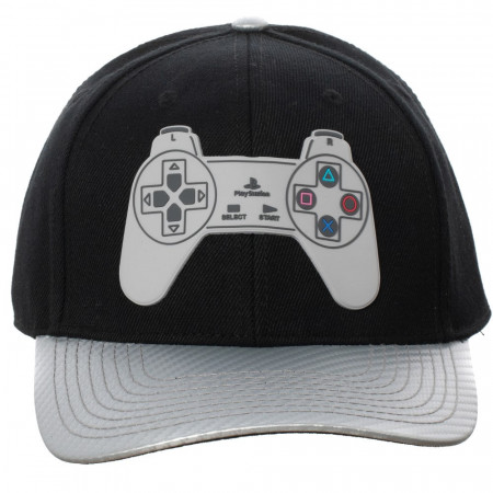 PlayStation Controller Black And Grey Adjustable Snapback Hat