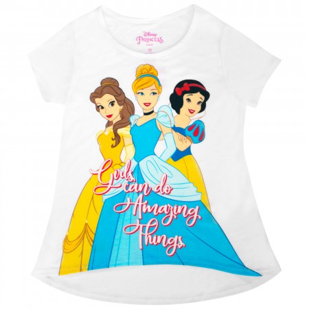 Disney Princesses Youth Girls Do Amazing Things White Tee Shirt