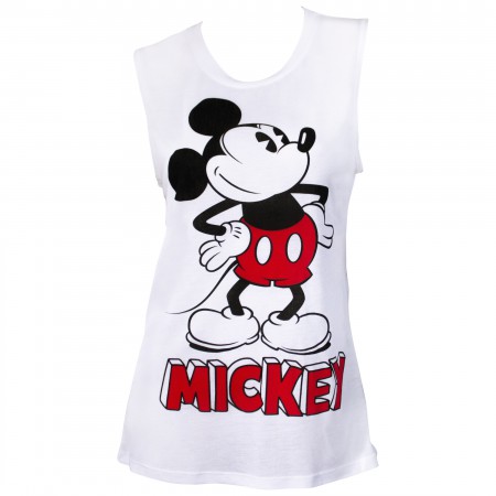 Mickey Mouse Pose White Women's Fashion Tank Top