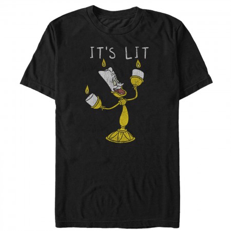 Beauty And The Beast Men's Black It's Lit T-Shirt