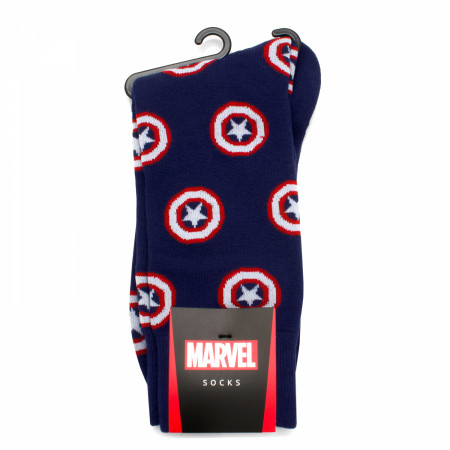 Captain America Shield Logo Dress Socks