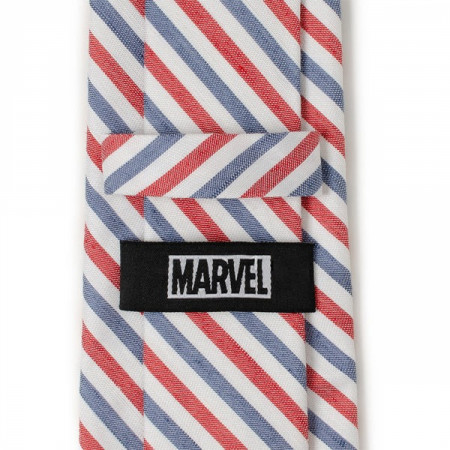 Captain America Striped White Men's Tie