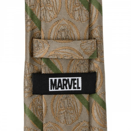 Guardians of The Galaxy Groot Tan Striped Men's Tie