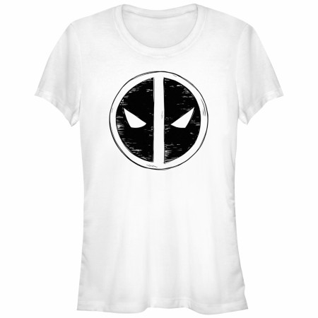Deadpool Sketch Logo White Colorway Junior's T-Shirt