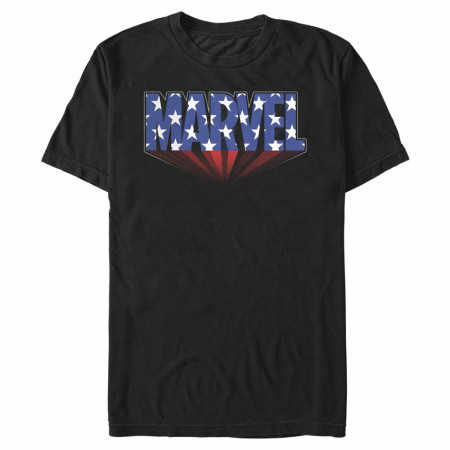 Marvel Logo American Flag T-Shirt