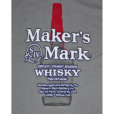Maker's Mark Bottle Logo Gray Graphic T-Shirt