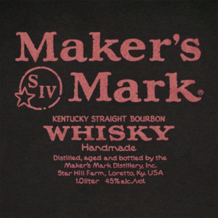 Maker's Mark Whiskey Label Graphic Men's Black And Red T-Shirt
