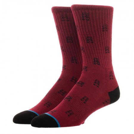 Super Mario Bros. Water Print Men's Red Crew Socks