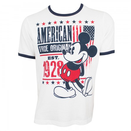 Mickey Mouse Men's White True Original American T-Shirt