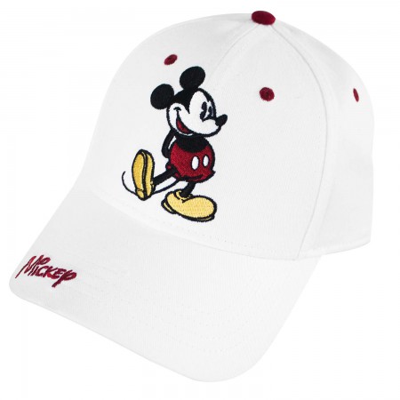 Mickey Mouse Classic Pose White Adjustable Hat