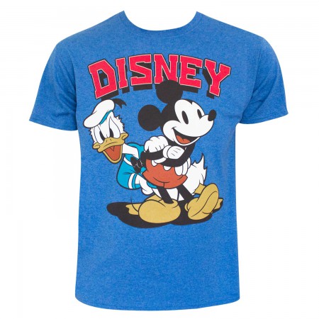 Disney Men's Blue Mickey And Donald T-Shirt
